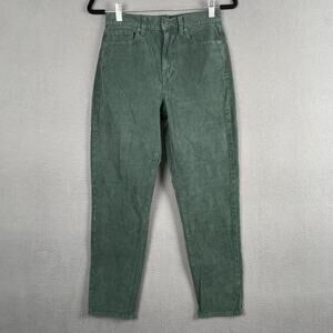 American Eagle Jeans Womens 0 Green Mom Jean Super Stretch Corduroy Pants